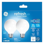 GE GE Refresh Series 31709 Replacement LED Light Bulb, G25 Lamp, 60 W Equivalent, E26 Medium Lamp Base, Dimmable, Frosted