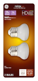GE GE 46961 LED Bulb, R16 Lamp, 40 W Equivalent, Medium Lamp Base, Dimmable, Warm White, 2700 K Color Temp ELECTRICAL GE