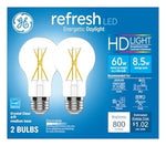 GE GE 93129022 LED Bulb, General-Purpose, A19 Lamp, 60 W Equivalent, E24/E26 Medium Lamp Base, Dimmable, DayLight ELECTRICAL GE