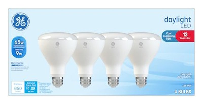 GE GE 93130063 LED Bulb, R30 Lamp, 65 W Equivalent, Medium Lamp Base, Dimmable, Daylight, 5000 K Color Temp