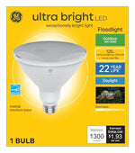 GE GE Ultra Bright Series 93130317 Floodlight Bulb, PAR38 Lamp, 120 W Equivalent, Medium Lamp Base, Yes, Clear, Daylight