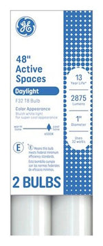 GE GE 93130669 Tube Light Bulb, 32 W, T8 Linear Lamp, G13 Bi-Pin Lamp Base, 2900 Lumens, 6500 K Color Temp, Daylight ELECTRICAL GE