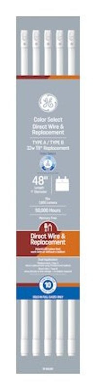 GE GE 93130868 Light Bulb, T8 Lamp, 32 W Equivalent, G13 2-Pin Medium Lamp Base, Dimmable, Frost, Cool White ELECTRICAL GE