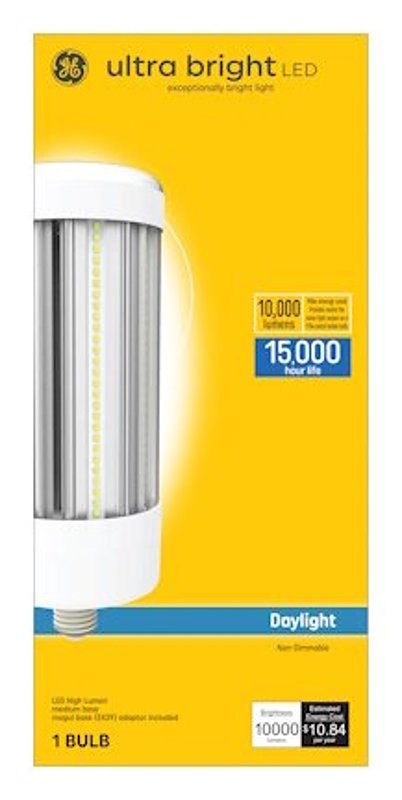 GE GE 93130944 LED Light Bulb, Ultra-Bright, Corncob Lamp, 750 W Equivalent, E26 Medium Lamp Base, Non-Dimmable, Daylight