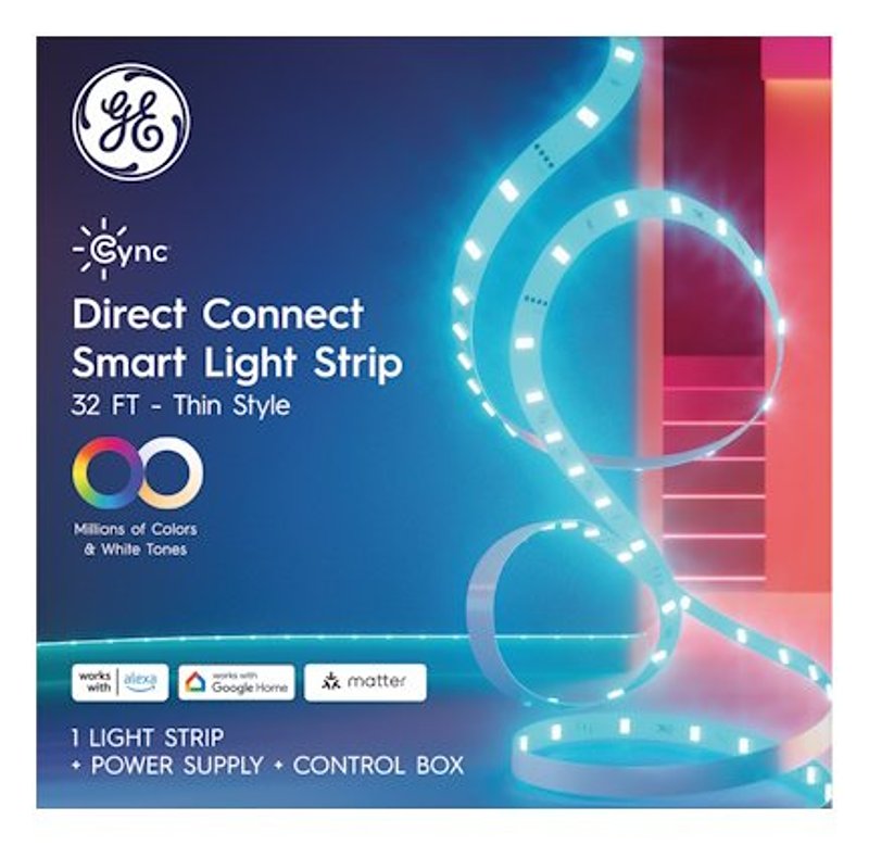 GE GE 93131731 Smart Color Changing Light Strip, 120 V, 10 W, LED Lamp, 250 Lumens, 4000 K Color Temp ELECTRICAL GE