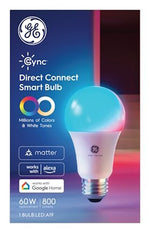GE GE 93131732 Smart Bulb, 9.5 W, Wi-Fi Connectivity: Yes, Bluetooth, Wi-Fi Control, E26 Medium Lamp Base, LED Lamp ELECTRICAL GE