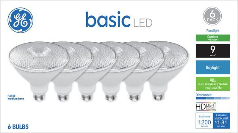 GE GE 47849 LED Light Bulb, Spot and Flood, PAR38 Lamp, 90 W Equivalent, E26 Medium Screw-In Lamp Base, Yes, Frosted ELECTRICAL GE