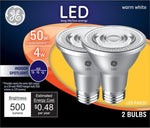 GE GE 93116055 LED Light Bulb, R20 Lamp, 50 W Equivalent, E26 Medium Lamp Base, Yes, Clear, Warm White Light