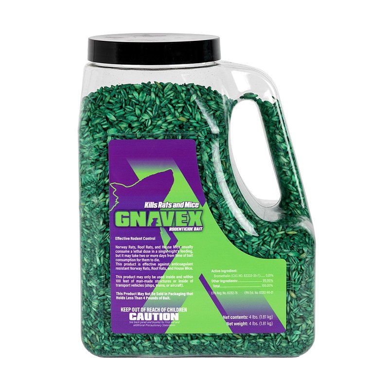 NEOGEN Gnavex 112875 Rodenticide Bait, Granular, 4 lb Jug