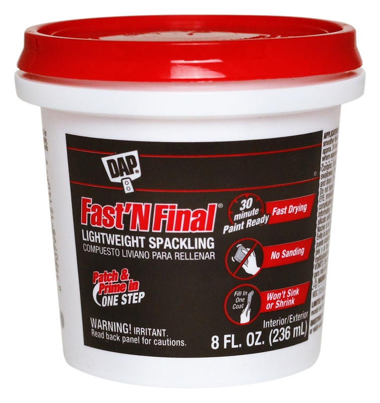 DAP DAP 12140 Lightweight Spackling, White, 0.5 pt Tub PAINT DAP