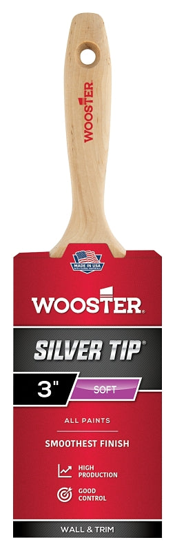 WOOSTER BRUSH Wooster 5222-3 Paint Brush, 3 in W, 2-15/16 in L Bristle, Polyester Bristle, Varnish Handle