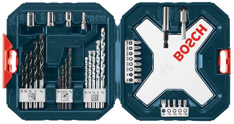 S-B POWER TOOL Bosch MS4034 Drill and Driver Mixed Set, 34-Piece, Includes: (1) P1, (1) P2, (1) P3, (1) PZ1 Drill Bits TOOLS S-B POWER TOOL