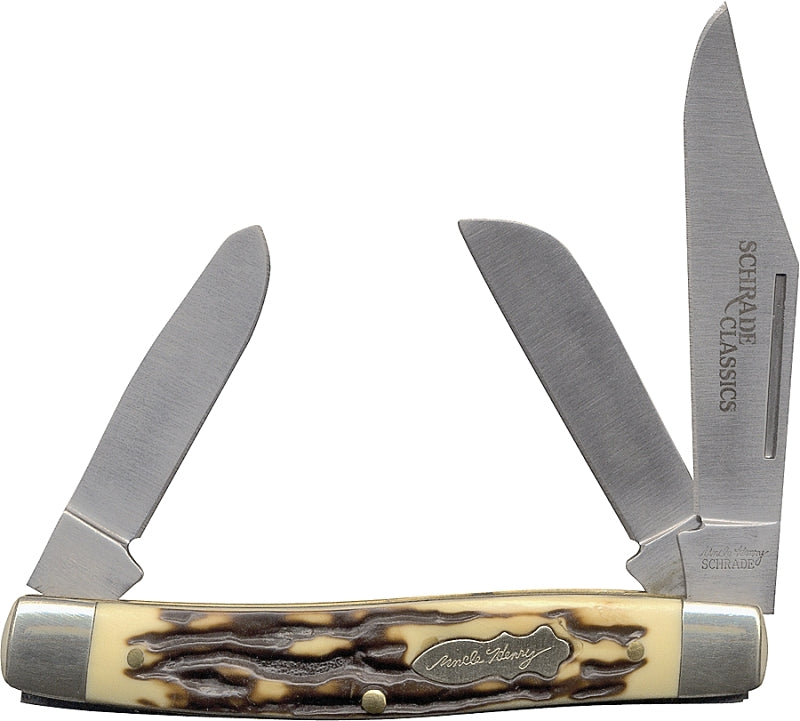 UNCLE HENRY Uncle Henry 885UH Folding Pocket Knife, 3 in L Blade, 7Cr17 High Carbon Stainless Steel Blade, 3-Blade SPORTS & RECREATION UNCLE HENRY   