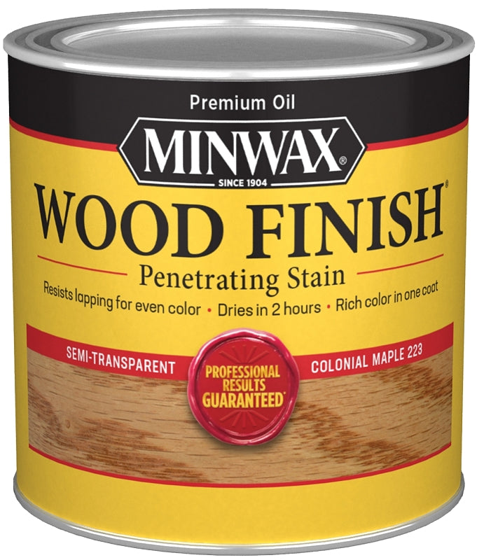 MINWAX Minwax 222304444 Wood Stain, Satin, Colonial Maple, Liquid, 0.5 pt Can PAINT MINWAX