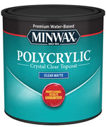 MINWAX Minwax Polycrylic 222224444 Waterbased Polyurethane, Matte, Liquid, 0.5 pt PAINT MINWAX