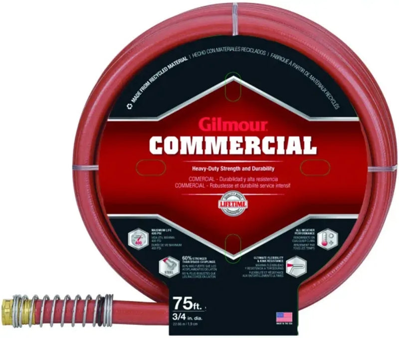 GILMOUR MFG Gilmour 840751 Garden Hose, 75 ft L, Rubber/Vinyl, Red