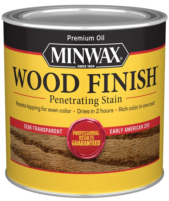 MINWAX Minwax 223004444 Wood Stain, Early American, Liquid, 0.5 pt Can PAINT MINWAX