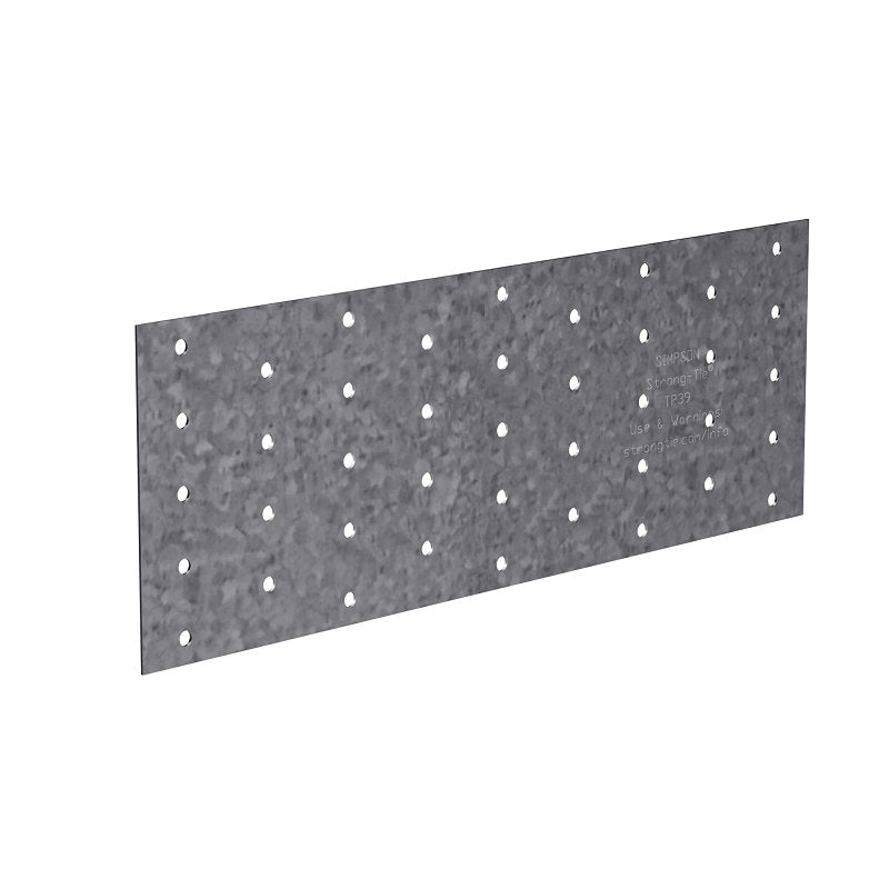 SIMPSON STRONG-TIE Simpson Strong-Tie TP Series TP39 Tie Plate, 9 in L, 3-1/8 in W, 0.035 in Thick, Steel, Galvanized