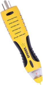 SPERRY Sperry Instruments VD7504GFI Tester, Functions: Voltage, Black/Yellow ELECTRICAL SPERRY