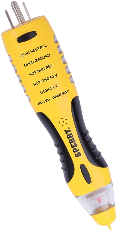 SPERRY Sperry Instruments VD7504GFI Tester, Functions: Voltage, Black/Yellow ELECTRICAL SPERRY
