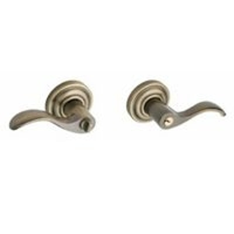 SCHLAGE LOCK Schlage Accent Series F51A ACC 609 Entry Lever, Mechanical Lock, Antique Brass, Metal, Residential, 2 Grade