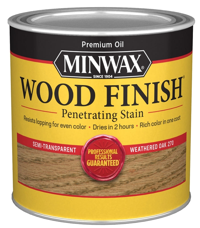 MINWAX Minwax 227604444 Wood Stain, Weathered Oak, Liquid, 0.5 pt Can PAINT MINWAX