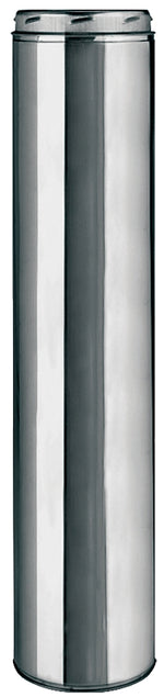 SELKIRK Selkirk 206024 Chimney Pipe, 6 in ID, 8 in OD, 24 in L, Stainless Steel