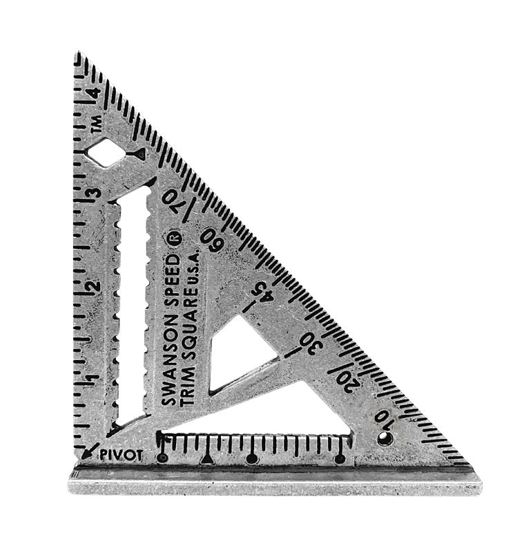 SWANSON TOOL Swanson S0145 Speed Square, 1/16 in Graduation, Aluminum, 4-1/2 in W