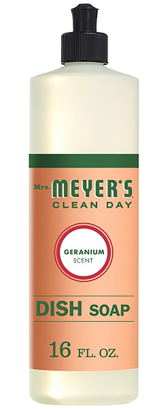 MRS MEYERS Mrs. Meyer's 13103 Biodegradable Dish Soap, 16 oz, Liquid, Geranium, Colorless CLEANING & JANITORIAL SUPPLIES MRS MEYERS
