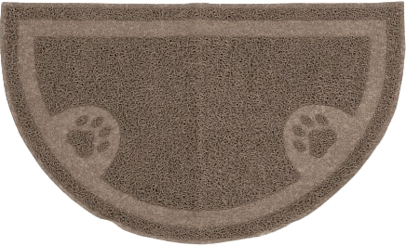ARM AND HAMMER Arm & Hammer 22150 Litter Mat, 23-1/2 in L, 14 in W, Half-Circle, Rubber, Pearl Tan