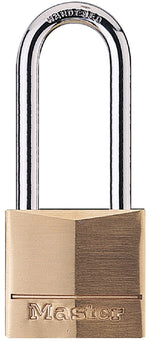 MASTER LOCK Master Lock 140DLH Padlock, Keyed Different Key, 1/4 in Dia Shackle, Steel Shackle, Solid Brass Body, 1-9/16 in W Body