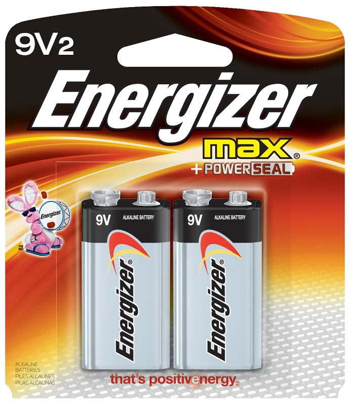 ENERGIZER BATTERY Energizer 522BP-2 Battery, 9 V Battery, 625 mAh, Alkaline, Manganese Dioxide, Zinc, Rechargeable: No, 2/PK ELECTRICAL ENERGIZER BATTERY