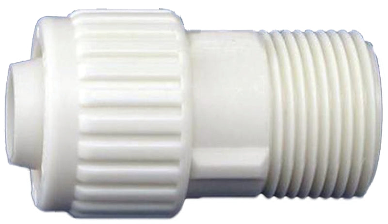 FLAIR-IT Flair-It 16872 Tube to Pipe Adapter, 3/4 in, PEX x MPT, Polyoxymethylene, White, 1/PK LAWN & GARDEN FLAIR-IT