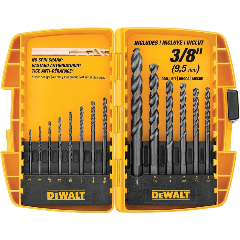 DEWALT DEWALT DW1162 Drill Bit Set, 14-Piece, Steel, Black Oxide TOOLS DEWALT