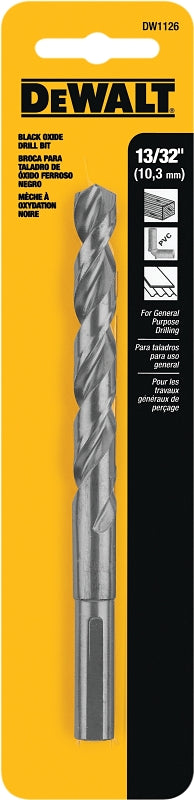 DEWALT DEWALT DW1126 Jobber Drill Bit, 13/32 in Dia, 5-1/4 in OAL, Parabolic Flute, 13/32 in Dia Shank, Round Shank TOOLS DEWALT