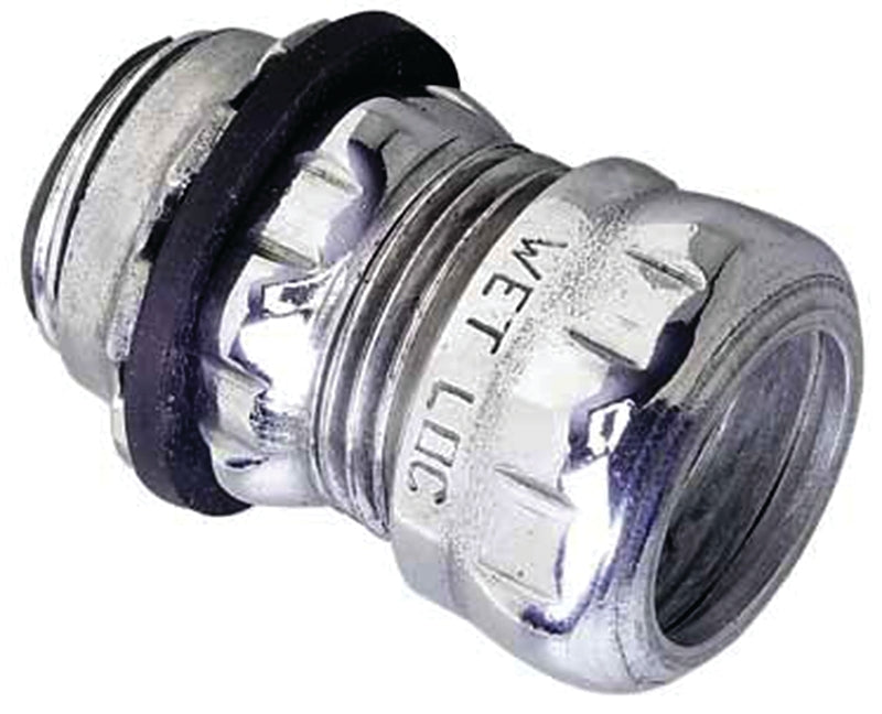 HALEX Halex 62507B EMT Raintight Connector, 3/4 in Compression, Steel, 25/BX