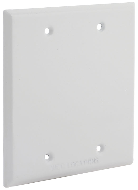 HUBBELL Hubbell 5175-1 Cover, 4-1/2 in L, 4-1/2 in W, Metal, White, Powder-Coated