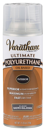 VARATHANE Varathane 6081 Polyurethane, Semi-Gloss, Liquid, Clear, 11.25 oz, Aerosol Can PAINT VARATHANE