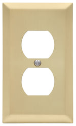 AMERELLE Amerelle 163DSB Receptacle Wallplate, 5 in L, 2-7/8 in W, 1 -Gang, Steel, Satin Brass, Screw Mounting ELECTRICAL AMERELLE