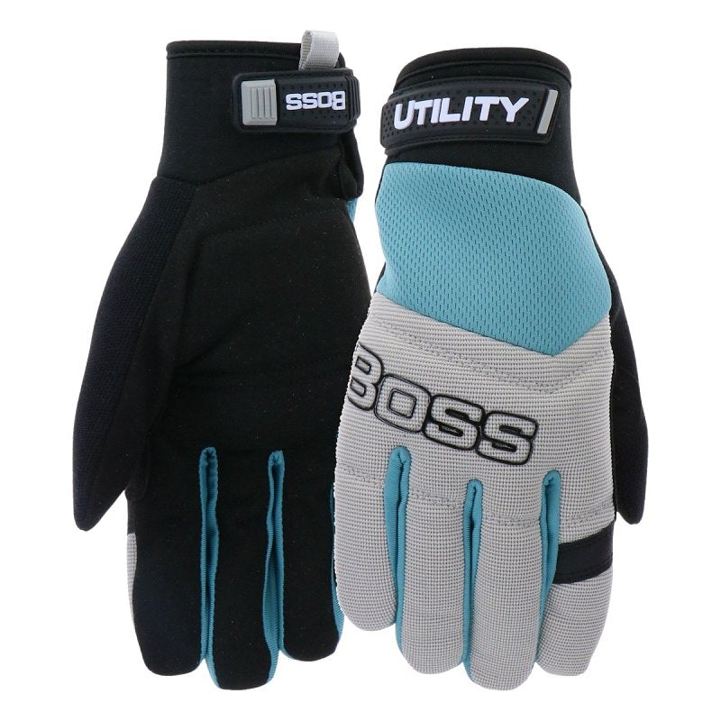 BOSS MFG Boss Utility B52324-WSM High-Dexterity Gloves, Women's, S/M, 7-1/4 to 8 in L, Reinforced Thumb, Hook and Loop Cuff