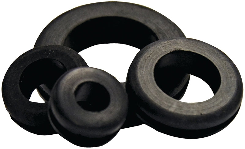 GB Gardner Bender GHG-1538 Hole Grommet, 3/8 in ID, Vinyl, Black