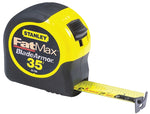 STANLEY TOOLS STANLEY 33-735 Measuring Tape, 35 ft L Blade, 1-1/4 in W Blade, Steel Blade, ABS Case, Black/Yellow Case