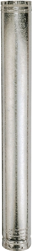 AMERICAN METAL AmeriVent 6E5 Type B Gas Vent Pipe, 6 in OD, 5 ft L, Aluminum/Galvanized Steel PLUMBING, HEATING & VENTILATION AMERICAN METAL