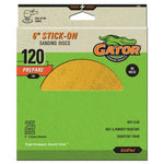 GATOR Gator GoldFlex 3243 Sanding Disc, 6 in Dia, Coated, 120 Grit, Fine, Aluminum Oxide Abrasive, Paper Backing