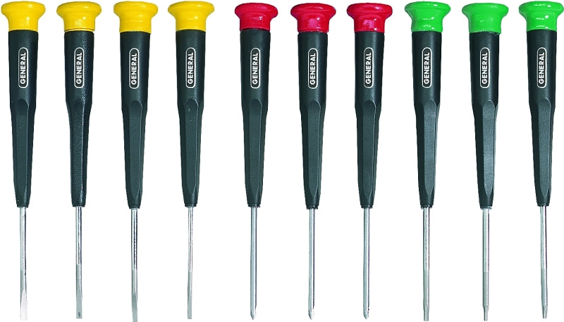 GENERAL General 690 Screwdriver Set, 10-Piece, Steel