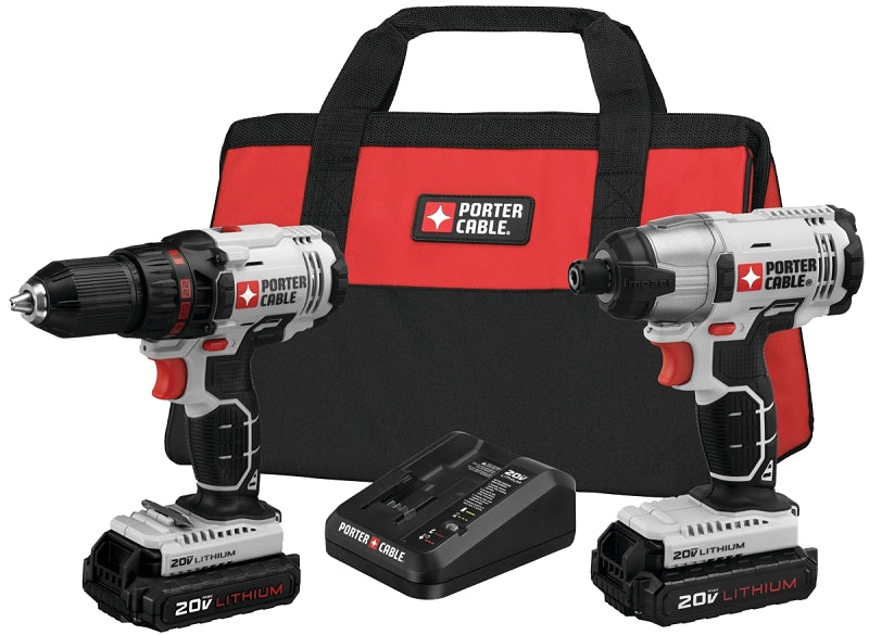 PORTER-CABLE Porter-Cable PCCK604L2 Combination Tool Kit, Battery Included, 1.3 Ah, 20 V, Lithium-Ion TOOLS PORTER-CABLE