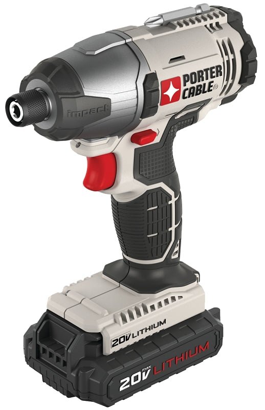PORTER-CABLE Porter-Cable PCC641LB Impact Driver Kit, Battery Included, 20 V, 1/4 in Drive, Hex Drive, 3100 ipm, 2800 rpm Speed TOOLS PORTER-CABLE