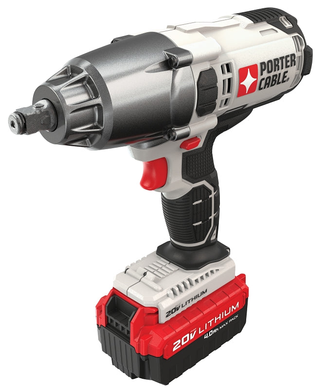 PORTER-CABLE Porter-Cable PCC740LA Impact Wrench, Battery Included, 20 V, 4 Ah, 1/2 in Drive, 2500 ipm, 1700 rpm Speed TOOLS PORTER-CABLE