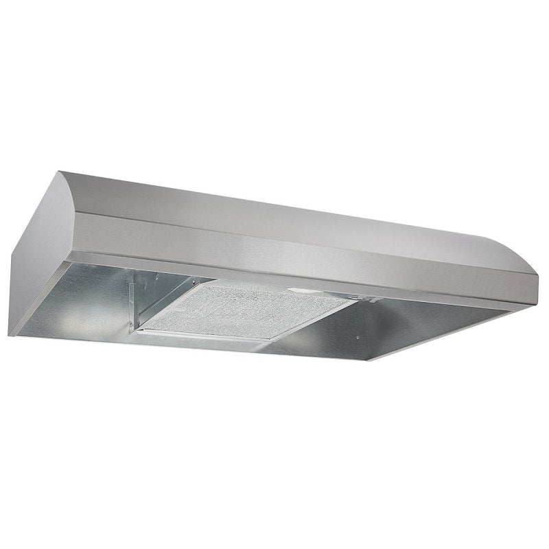 BROAN MFG Broan BXT1 Series BXT130SS Under-Cabinet Range Hood, 270 cfm, Convertible Built-In Vent, 30 in W, 18 in D, 6 in H, Steel