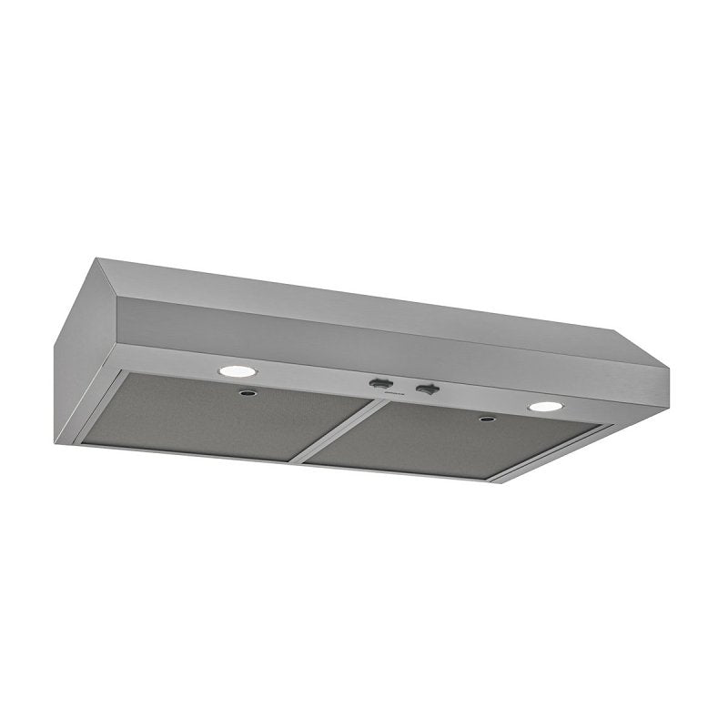 BROAN MFG Broan GLA1 Series GLA1303SS30 Under-Cabinet Range Hood, 350 cfm, Convertible Vent, 30 in W, 19.68 in D, 5.98 in H